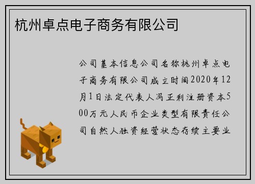 杭州卓点电子商务有限公司